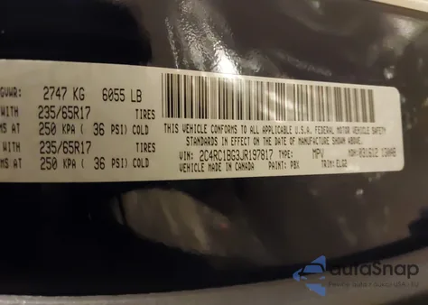 2018 Chrysler Pacifica Touring L z USA, uszkodzony, nr VIN 2C4RC1BG3JR197817